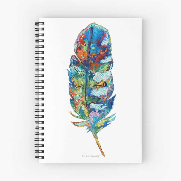 Item preview, Colorful Feather On White One designed and sold by Sharon Cummings Art.