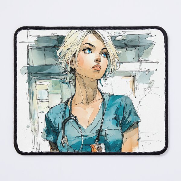 Item preview, Clinical Grace - Modern Ink Sketch Nurse designed and sold by Banal25.