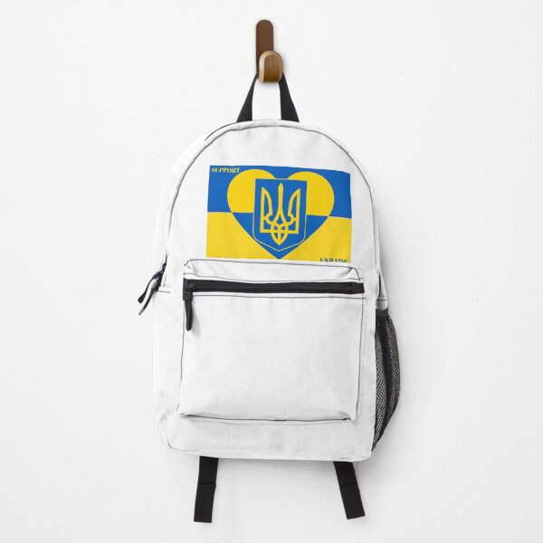 Item preview, Ukraine Flag with Trident and Heart, Support Ukraine in Blue and Yellow Letters designed and sold by RattlSnkCanynTs.