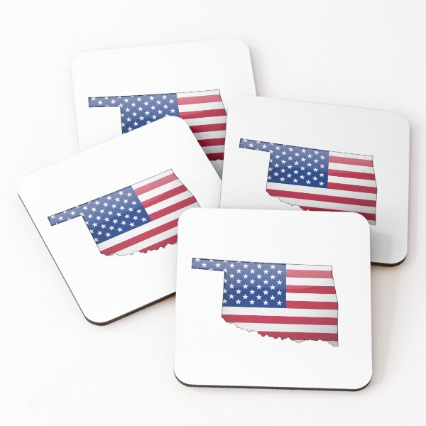 Item preview, Oklahoma Stars & Stripes State Silhouette – Distressed Americana designed and sold by Paper Drip.