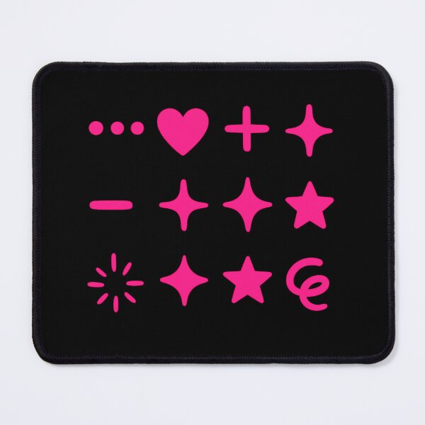 Item preview, Pink Sparkle & Heart Icons Set – Cute Decorative Symbols on Black designed and sold by astersgraphics.
