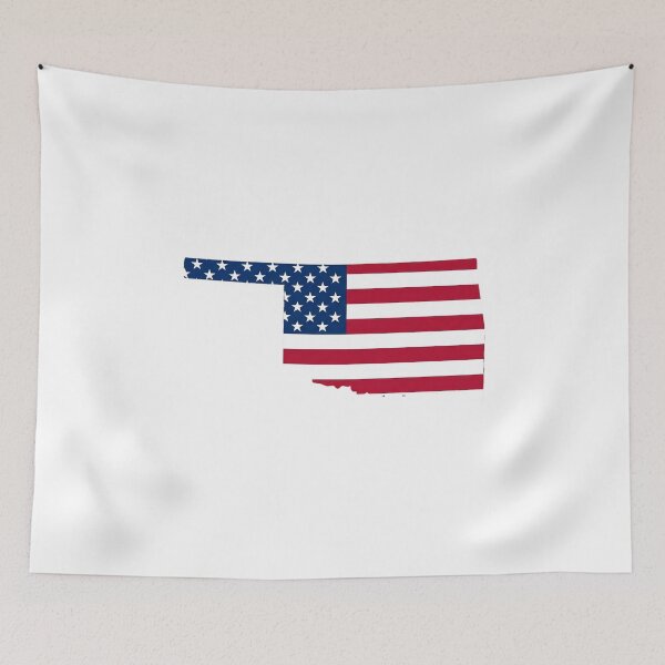 Item preview, Oklahoma Stars & Stripes State Silhouette – Distressed Americana designed and sold by Paper Drip.