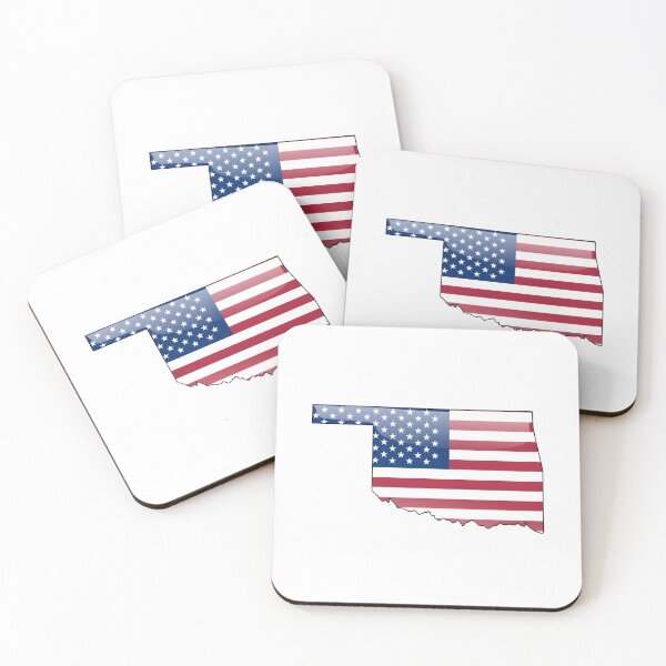 Item preview, Oklahoma Stars & Stripes State Silhouette – Distressed Americana designed and sold by Paper Drip.
