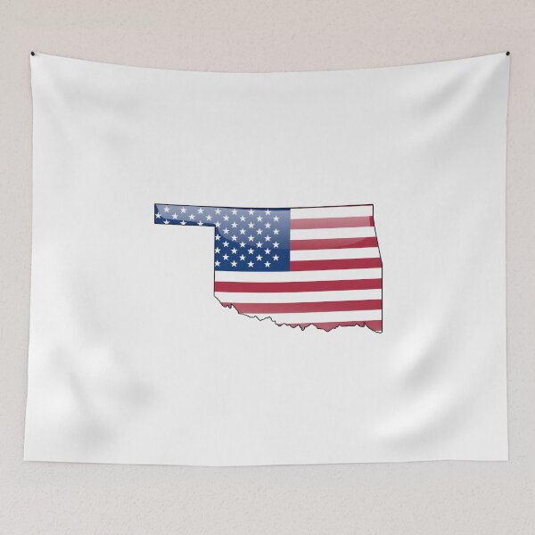 Item preview, Oklahoma Stars & Stripes State Silhouette – Distressed Americana designed and sold by Paper Drip.