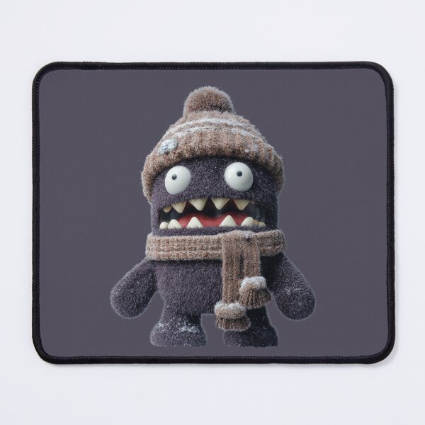 Aperçu de l'œuvre Monstre d'hiver douillet – Mignonne créature laide avec un bonnet et une écharpe givrés créée et vendue par NUVYStudio.