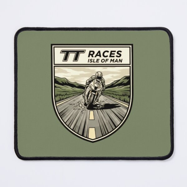 Item preview, Isle of Man TT Races Motorcycle Shield Vintage Road Art designed and sold by KiwiRider.