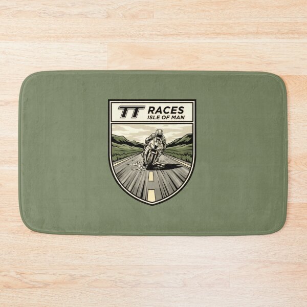 Item preview, Isle of Man TT Races Motorcycle Shield Vintage Road Art designed and sold by KiwiRider.