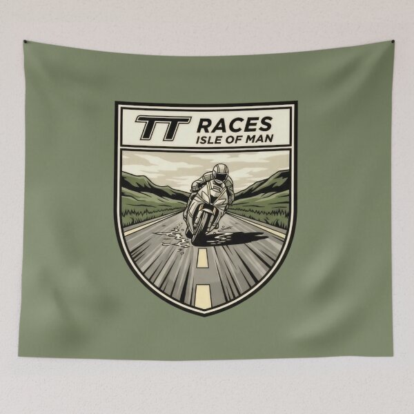 Artikelvorschau, Isle of Man TT-Rennen Motorrad-Schild Vintage-Straßenkunst entworfen und verkauft von KiwiRider.