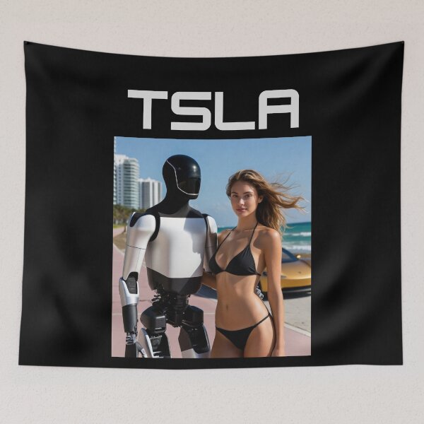 Item preview, Tesla humanoid robot art designed and sold by TEEJAMBOREE.