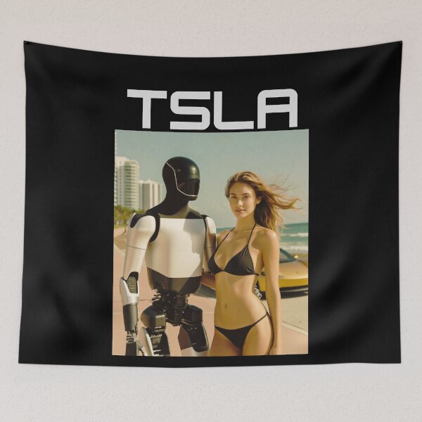 Item preview, Tesla humanoid robot art designed and sold by TEEJAMBOREE.