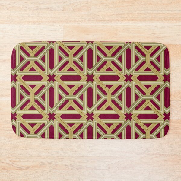Item preview, Raised arabesque style design in burgundy and gold designed and sold by ChimaHome.