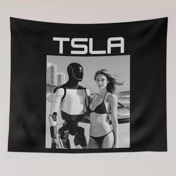 Item preview, Tesla humanoid robot art designed and sold by TEEJAMBOREE.