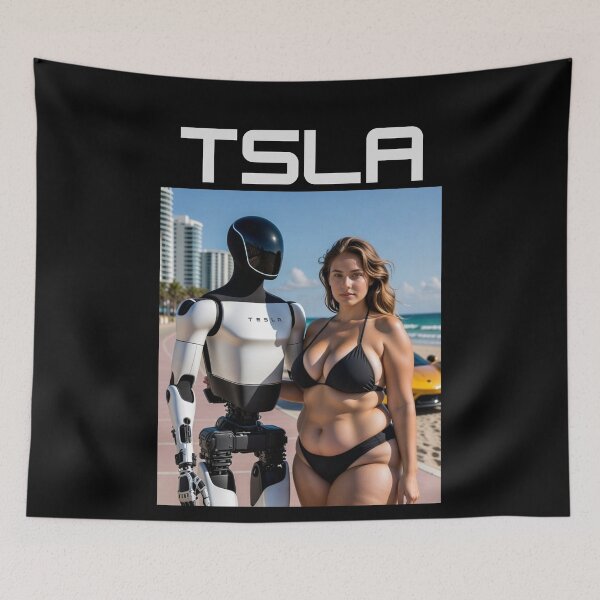 Item preview, Tesla humanoid robot art designed and sold by TEEJAMBOREE.