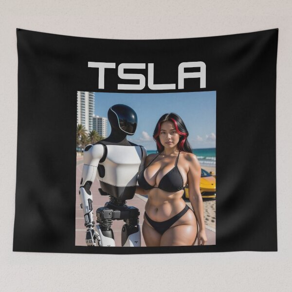 Item preview, Tesla humanoid robot art designed and sold by TEEJAMBOREE.