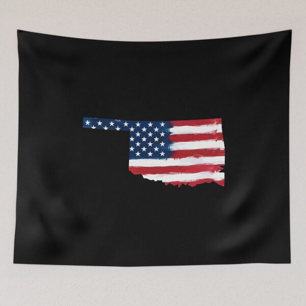 Item preview, Oklahoma Stars & Stripes State Silhouette – Distressed Americana designed and sold by Paper Drip.