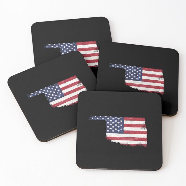 Item preview, Oklahoma Stars & Stripes State Silhouette – Distressed Americana designed and sold by Paper Drip.