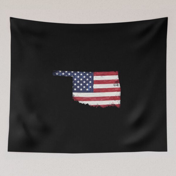 Item preview, Oklahoma Stars & Stripes State Silhouette – Distressed Americana designed and sold by Paper Drip.