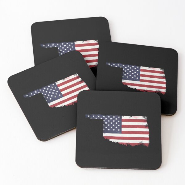 Item preview, Oklahoma Stars & Stripes State Silhouette – Distressed Americana designed and sold by Paper Drip.