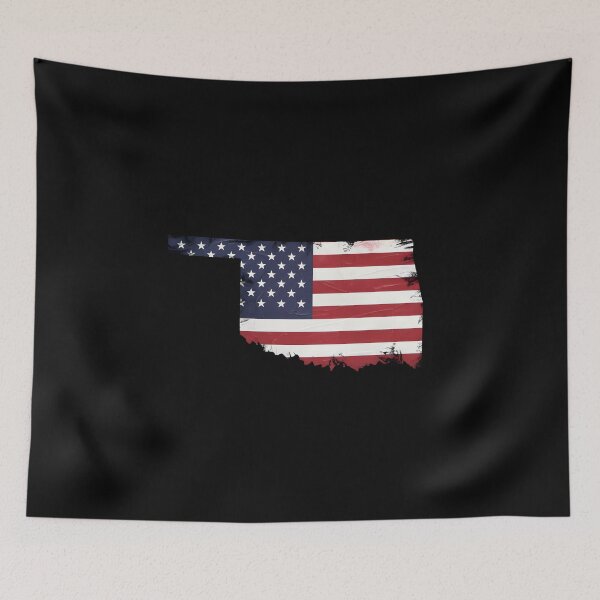 Item preview, Oklahoma Stars & Stripes State Silhouette – Distressed Americana designed and sold by Paper Drip.