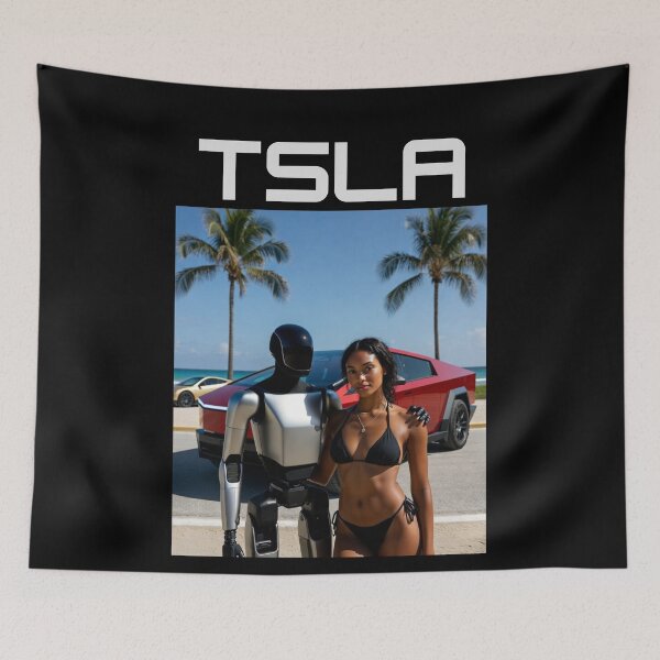 Item preview, Tesla humanoid robot art designed and sold by TEEJAMBOREE.