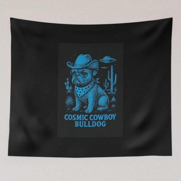 Item preview, Cosmic Cowboy Bulldog – Alien Western Dog Graphic Tee designed and sold by Youpiworld.