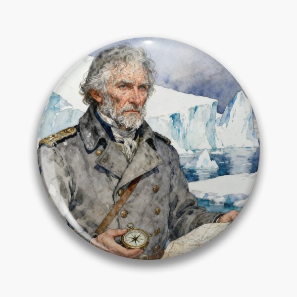Item preview, Walton Arctic Captain Illustration from Mary Shelley's Frankenstein character portrait art designed and sold by Vintage Designs +.