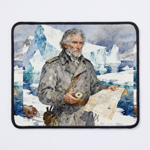 Item preview, Walton Arctic Captain Illustration from Mary Shelley's Frankenstein character portrait art designed and sold by Vintage Designs +.