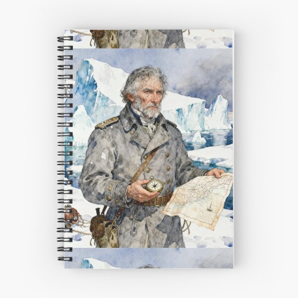 Item preview, Walton Arctic Captain Illustration from Mary Shelley's Frankenstein character portrait art designed and sold by Vintage Designs +.