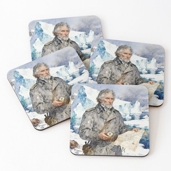 Item preview, Walton Arctic Captain Illustration from Mary Shelley's Frankenstein character portrait art designed and sold by Vintage Designs +.