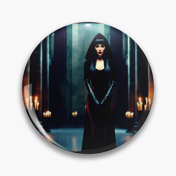 Item preview, dark witch in temple – gothic ritual art – mystical priestess designed and sold by Traumrausch.