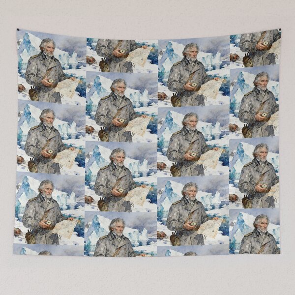 Item preview, Walton Arctic Captain Illustration from Mary Shelley's Frankenstein character portrait art designed and sold by Vintage Designs +.