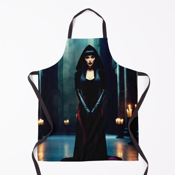 Item preview, dark witch in temple – gothic ritual art – mystical priestess designed and sold by Traumrausch.