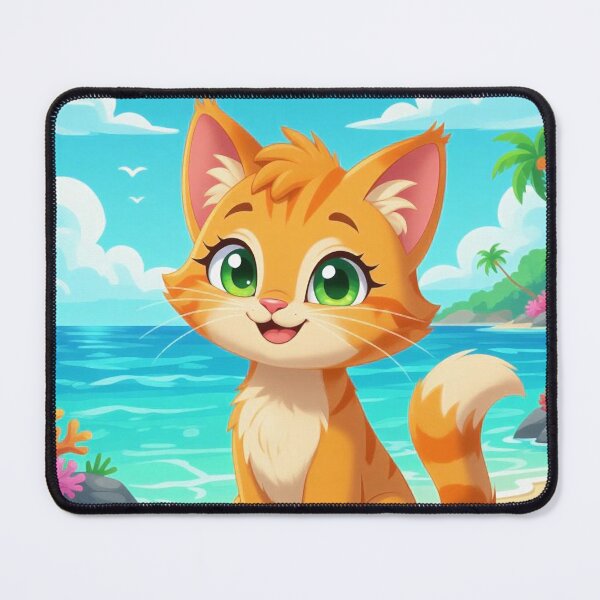 Item preview, Adorable Orange Cat At The Beach - Ginger Cat - Beach Cat designed and sold by Beachy.