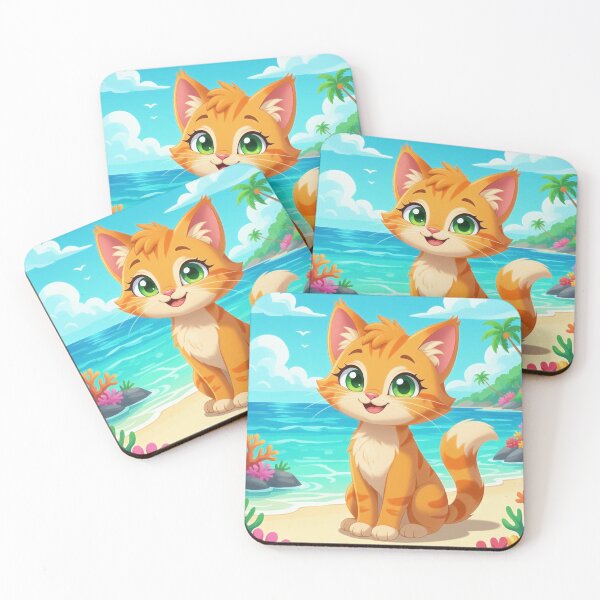 Item preview, Adorable Orange Cat At The Beach - Ginger Cat - Beach Cat designed and sold by Beachy.