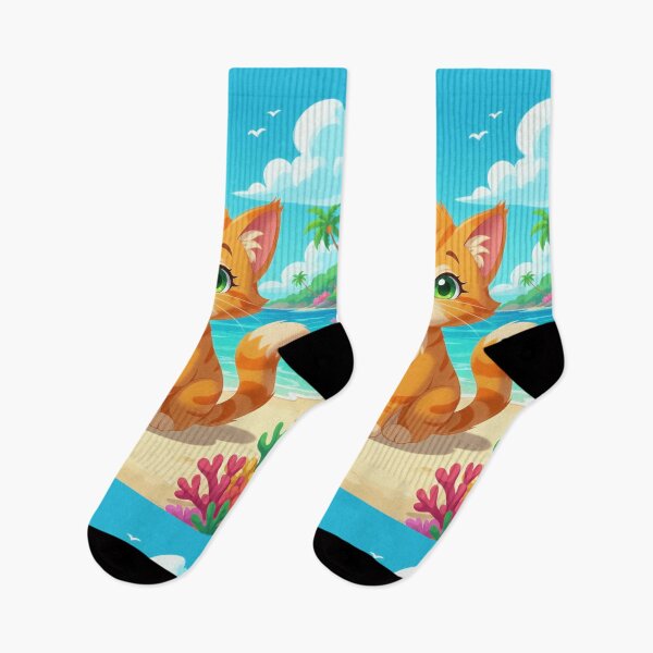 Item preview, Adorable Orange Cat At The Beach - Ginger Cat - Beach Cat designed and sold by Beachy.