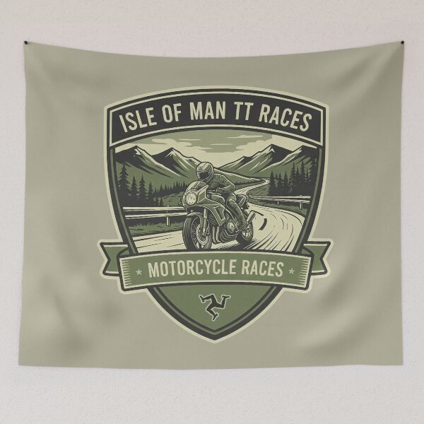 Item preview, Isle of Man TT Heritage Motorcycle Races Vintage Shield designed and sold by KiwiRider.