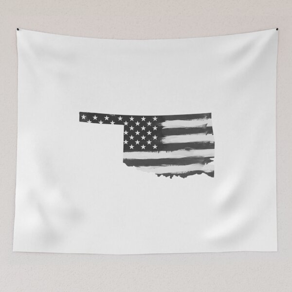 Item preview, Oklahoma State Stars & Stripes Silhouette – Black and White designed and sold by Paper Drip.