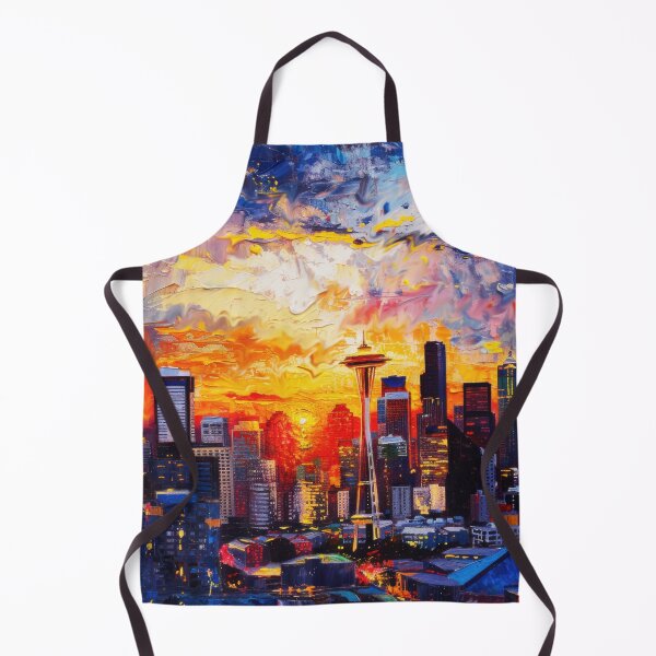 Item preview, Seattle Skyline – Space Needle Impressionist Sunset designed and sold by SkylineVistas Designs.
