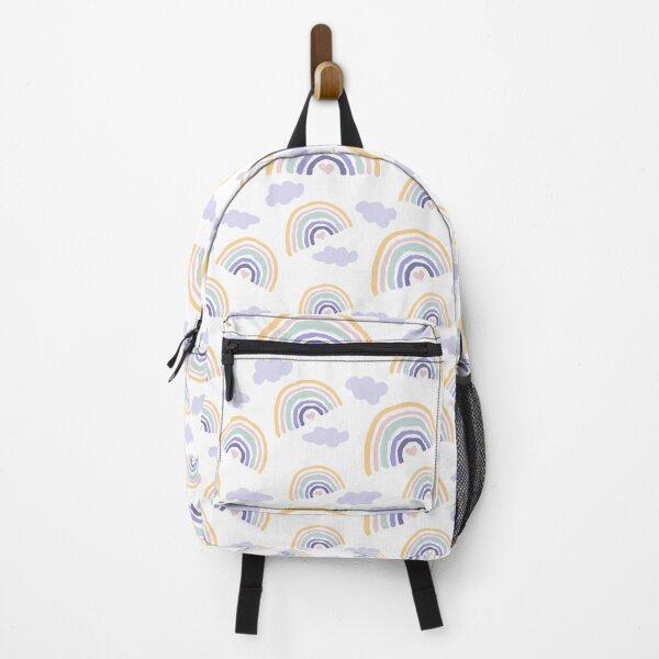 Item preview, pastel brushstroke rainbows and lilac clouds designed and sold by kobyakov.