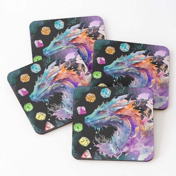Item preview, DRAGON AND DND DICE: Watercolor for girls and women designed and sold by DungeonAtelier.