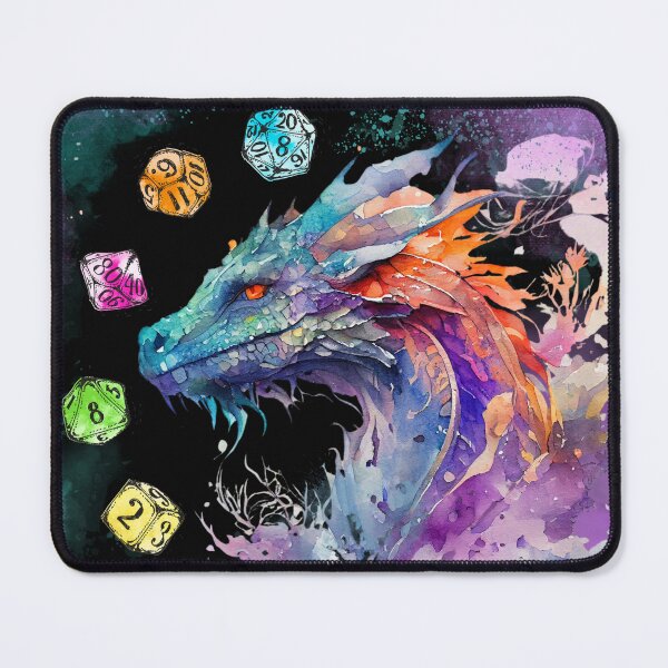 Item preview, DRAGON AND DND DICE: Watercolor for girls and women designed and sold by DungeonAtelier.