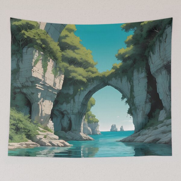 Item preview, Limestone Arches Over Turquoise Waters designed and sold by HorizonHues.