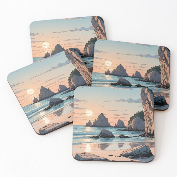 Item preview, Dawn Light on Coastal Rock Formations designed and sold by HorizonHues.