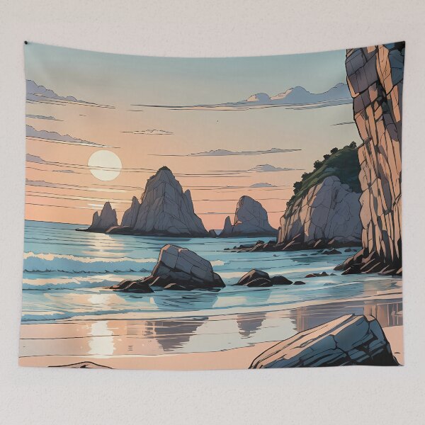 Item preview, Dawn Light on Coastal Rock Formations designed and sold by HorizonHues.