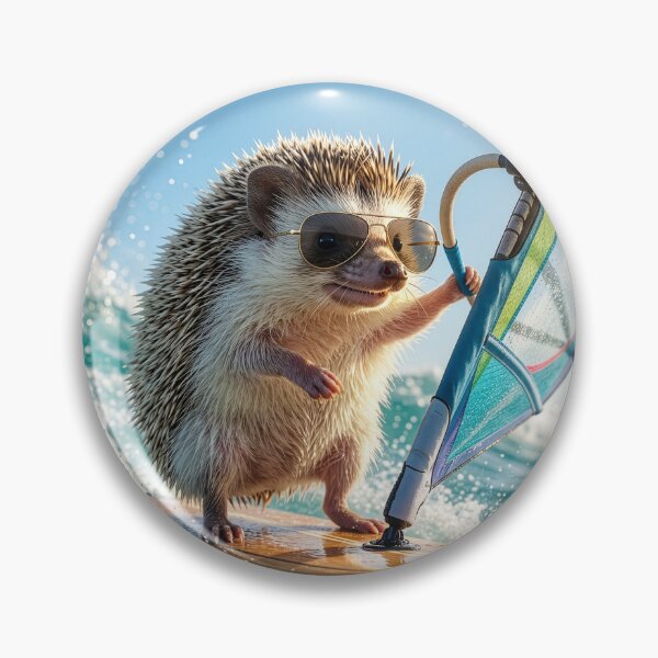 Item preview, Devil-May-Care Hedgehog Windsurfing designed and sold by Tridentulus.