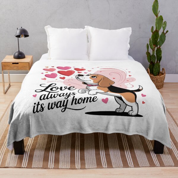 Item preview, Beagle Valentine Loving Puppy Reaching Toward Floating Hearts designed and sold by MuniraWearify.