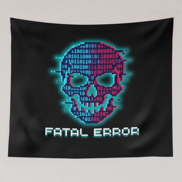 Item preview, Fatal Error - Binary Code Skull Cyberpunk Pixel Art designed and sold by JonyDG.
