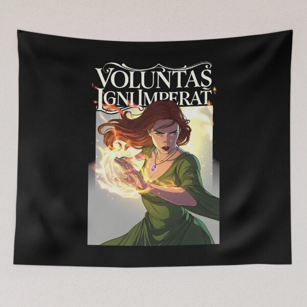Item preview, Voluntas Igni Imperat Fantasy Fire Sorceress Magic Art designed and sold by SplashTastic.