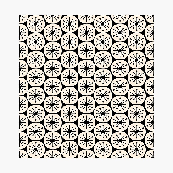 Item preview, Mid Century Modern Atomic Dots Fun Retro Black and Cream Pattern designed and sold by kierkegaard.