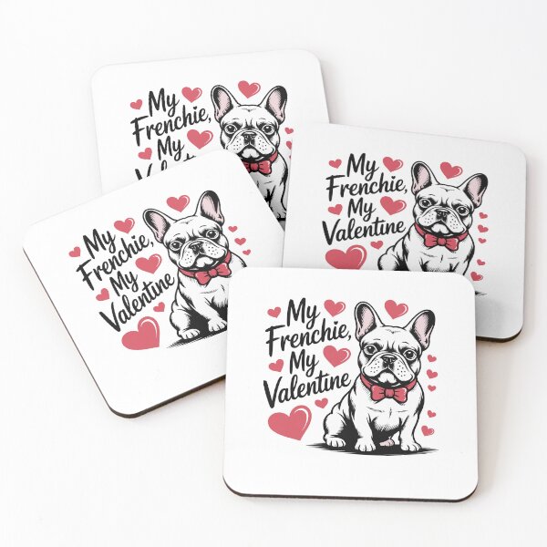 Item preview, French Bulldog Valentine Cute Puppy With Bow Tie Hearts designed and sold by MuniraWearify.